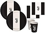 ILS I LOVE SHOPPING Party Kit 8 Personas Decoraciones de Mesa Coordinadas Fiesta Cumpleaños Set con 8 Platos 23cm, 8 Vasos y Servilletas (Set 8 Personas, Juventus)